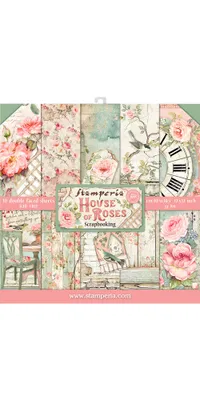 Produktbild von Scrapbook-Block "House of Roses", 10 Bogen, 30,5x30,5cm
