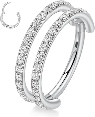 Imagen del producto de Concha Helix, piercing con aro doble y triple, acero quirúrgico, calibre 16G, ideal para el cartílago de la oreja