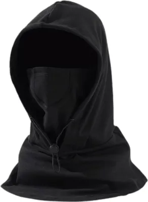 Produktbild von Sturmhaube für den Winter, für Damen, mit Gesichtsschutz, Uni, warm, winddicht, Radfahren, verstellbarer Kordelzug, umfassender Schutz, Outdoor-Reisen, kaltes Wetter, Skimütze, Schwarz