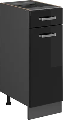 Produktbild von Küchenunterschrank Vicco R-Line Schwarz Hochglanz 30 cm ohne Arbeitsplatte, Model 41174