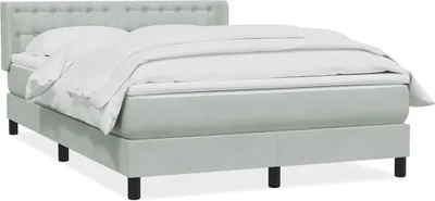 Produktbild von vidaXL Boxspringbett mit Matratze Hellgrau 160x220 cm Samt