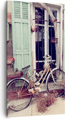 Produktbild von Bild auf Leinwand - Leinwandbild - Einteilig - Fahrräder Vintage Mietshaus - 45x80cm - Wand Bild - Wanddeko - Wandbilder - Leinwanddruck - Bilder - Wanddekoration - Leinwand bilder - PA45x80-4588