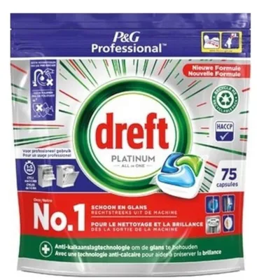 Obrázek produktu pro Dreft Platinum Regular All-in-1 tablety do myčky nádobí - 75 tablet