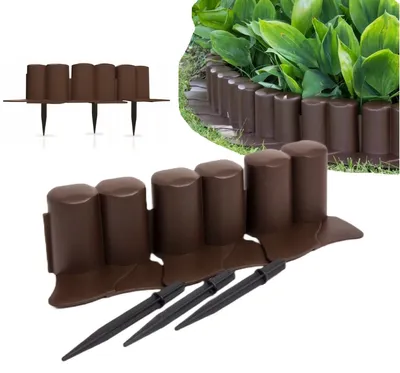 Produktbild von Kunststoff-Gartenpalisade mit Überstand 3,02m braun