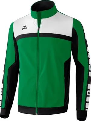 Produktbild von Erima CLASSIC 5-CUBES Polyesterjacke smaragd/schwarz/weiß S