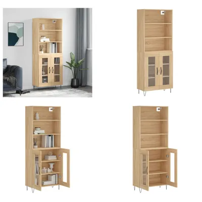 Produktbild von vidaXL Highboard Sonoma Eiche 69,5x34x180 cm Holzwerkstoff - Highboard - Highboards - Sideboard - Schrank