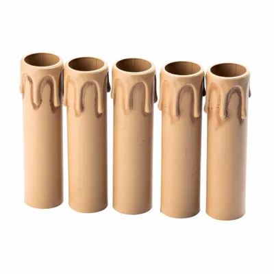 5er-Set Kerzenhalter Kunststoff antik braun 100 mm E14