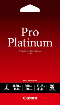Image de Canon 2768B013 Canon PT-101 10x15 cm, 20 Blatt Photo Paper Pro Platinum 300 g