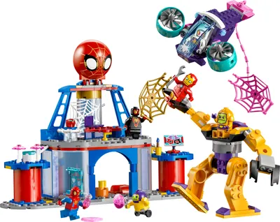 Produktbild von LEGO Marvel Spidey und seine Super-Freunde Das Hauptquartier von Spideys Team, Spider-Man-Spielzeug mit Fahrzeug und Mech, Geschenk für Jungs und Mädchen ab 4 Jahren, die Fans der TV-Serie sind 10794