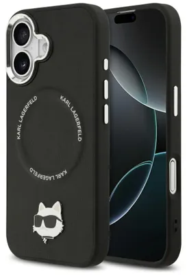 Productafbeelding van Karl Lagerfeld Choupette Pin MagSafe - iPhone 17 hoesje (zwart)