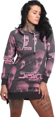 Obrázek produktu pro Dámské mikinové šaty s kapucí Faded Long Tail Lite, králík, XS