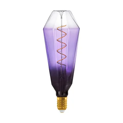 Zdjęcie produktu dla Żarówka LED E27 1X4W 1800K czarna-fioletowa-przezroczysta L:24.5cm Ø10cm ściemnialna