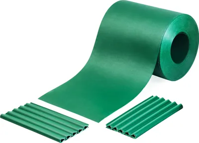 Produktbild von HOLZBRINK Sichtschutzstreifen 19 cm x 26 m aus PP mit 25 St. Befestigungsclips | Sichtschutz für Doppelstabmattenzaun, Einzelstabmatten | Grün (RAL 6005)