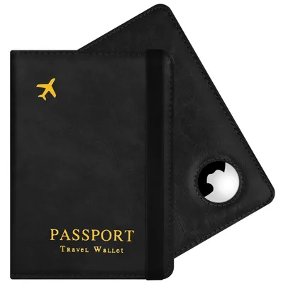 Image de Étui de protection pour passeport, protège les cartes de crédit et les passeports européens contre les technologies RFID, couleur noire