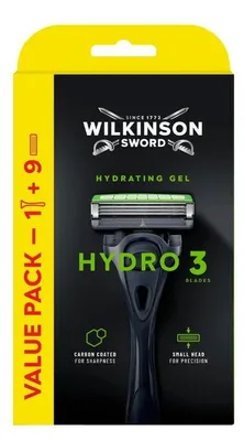 Produktbild von Wilkinson Hydro3 Rasierer mit Hautschutz – Sparpaket + 9 Ersatzköpfe