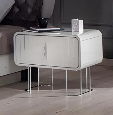 Produktbild von Nachttisch Nachtschränkchen Nachtschrank Weiß Holz Design Schrank