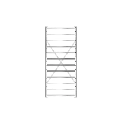 Produktbild von Fächerregal, Stecksystem, erweiterbar, glanzverzinkt, HxBxT 2000 x 870 x 415 mm, mit 12 Fachböden
