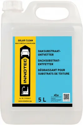 Immagine prodotto di INNOTEC Solar Clean 5 L – Sgrassante per substrati di tetti in PVC ed EPDM – pulisce e sgrassa le superfici dei tetti e i moduli solari in plastica