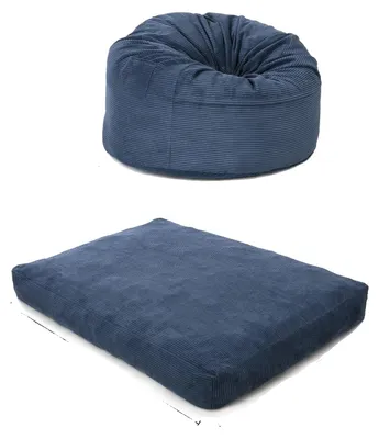 Obrázek produktu pro Sedací vak, 2 v 1, odnímatelný potah, tmavě modrý – 200 x 150 cm
