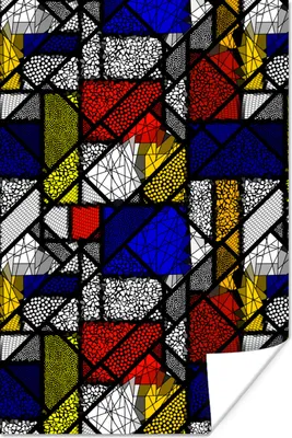 Produktbild von MuchoWow® Poster Mondrian - Glasmalerei - Alte Meister - Kunstwerk - Abstrakt - Malerei 20x30 cm - Papierdruck