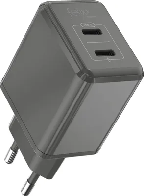 Produktbild von felixx 30W PD Reiselader mit 2x USB Typ C + PPS , Space Grey