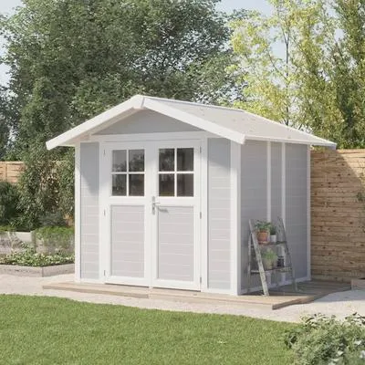 Produktbild von Gartenhaus Grosfillex Lodge M 296 x 258 cm hellgrau-weiß