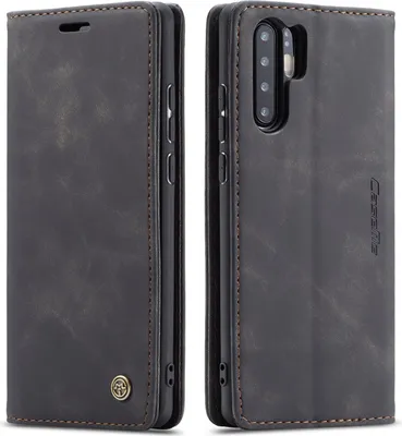 Produktbild von Huawei P30 Pro Hülle, LaimTop Retro Kunstledertasche TPU Innere, Kartenfächer, Magnetverschluss, Klapphülle mit Standfunktion Schutzhülle für Huawei P30 Pro Schwarz