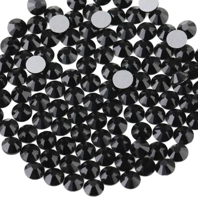 Strasssteine flach, schwarz, SS34 (7,0-7,3 mm), 288 Stück
