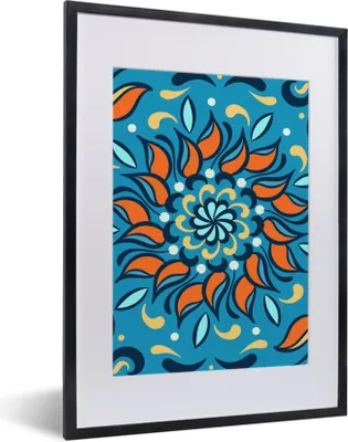 Produktbild von MuchoWow® MuchoWow® Gerahmtes Poster Blume - Blätter - Abstrakt - Muster 30x40 cm - Poster mit zchwarzem Bilderrahmen - Wandposter Schlafzimmer