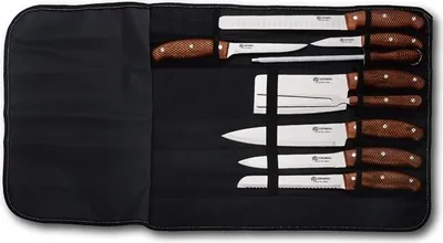 Ustensiles de Cuisine - Cheffinger - 6 Pièces - Manches Bois - Support