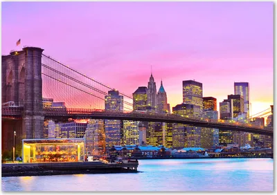 Produktbild von Tulup® Leinwandbild - 100x70 cm - Wandkunst - Drucke auf Leinwand - Leinwanddruck  - Sehenswürdigkeiten & Architektur - Rosa - Manhattan New York