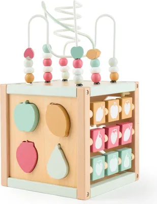 Produktbild von Bieco Motorikwürfel Berry nachhaltiges Holz | Spielwürfel Baby | Motorikwürfel ab 1 Jahr Activity Würfel Baby Activity Center Baby Montessori Motorikwürfel Baby Holzspielzeug ab 1 Jahr Motorik