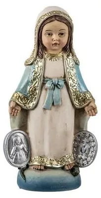 Madonna-Figur, handbemaltes Harz, 3 x 5 x 13 cm