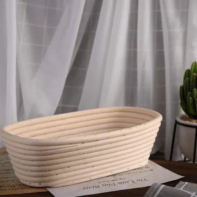 Obrázek produktu pro Sada 2 ks forem na chléb o průměru 25 cm, ručně tkané formy z přírodního ratanu s lněnou podložkou, pekařské potřeby pro domácí i profesionální pekaře.