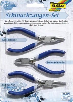 Produktbild von folia Schmuckzangen-Set 3-teilig blau