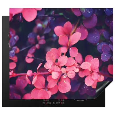 Produktbild von KitchenYeah© Herdabdeckplatte Blumen - Lila - Natur , 60x52cm, Küche Deko, Glaskeramikkochfeld Herdabdeckung, Abdeckplatte fùr Kochfeld