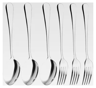 Produktbild von Besteckset mit 3 Löffeln und 3 Gabeln aus Edelstahl 304, 20,4 cm