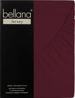 Produktbild von Bellana Jersey Spannbetttuch 180-200 x 200 cm bordeaux 120g/m², 100% Baumwolle