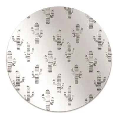 Produktbild von Rundmatte - Stuhlunterlage Bürostuhlunterlage - Rund Ø 100 cm - Bodenmatte - Fußmatte - Schwarz-Weiß-Kakteen