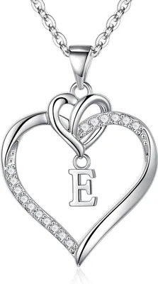 Produktbild von TINGN Damen Halskette Herz Initialen 14K Gold Zirkonia Buchstaben Silber