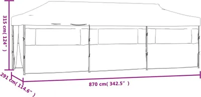 Obrázek produktu pro vidaXL Pop-Up party stan Skládací s 8 bočními stěnami 3x9 m Bílá