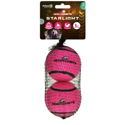 Produktbild von Dog Comets Hundespielzeug Starlight Tennisball rosa - 2er Pack, Größe: L