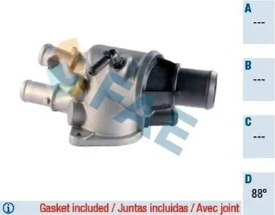 Produktbild von FAE Thermostat Kühlmittel 88°C für ALFA ROMEO 156 (932) für FIAT MULTIPLA (186) BRAVO I (182)