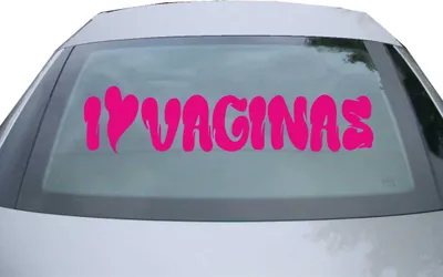 Produktbild von Indigos UG - Aufkleber Heckscheibe & Motorklappe DE2477 - pink - 600x140 mm - I Love Vaginas - Auto Scheiben Fenster Heckklappe Tuning Racing JDM - Die cut