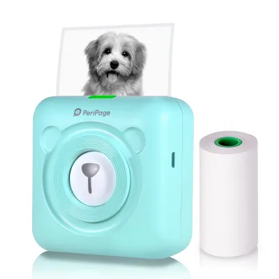 PeriPage Mini Pocket Etikettendrucker Labelprinter Thermodrucker Papierdrucker mit Bluetooth-Verbindung,Minzgrün
