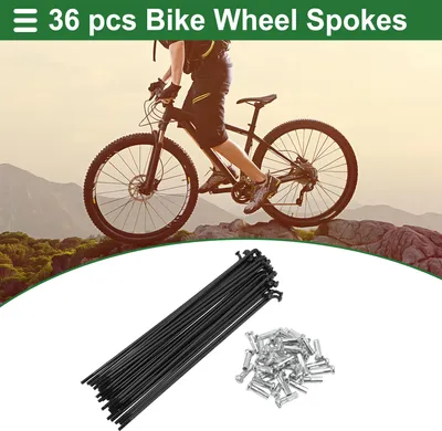 Image de Rayons De Vélo Universels Pour Roue De Vélo 14G 131Mm En Acier Au Carbone Noir 1 Ensemble