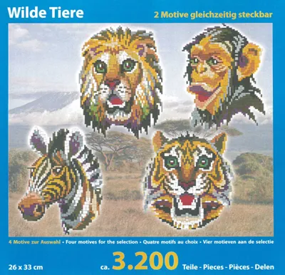 Produktbild von Stick it®  Wilde Tiere XXL - 2 Motive gleichzeitig steckbar - ca. 3.200 Teile
