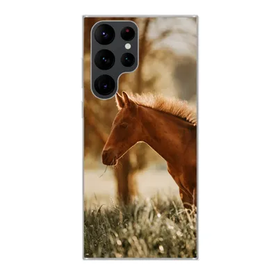 Produktbild von MuchoWow® Handyhülle Schutzhülle Hülle für Samsung Galaxy S22 Ultra Pferd - Licht - Wiese Silikon Softcase Handy Hülle - Abbildung