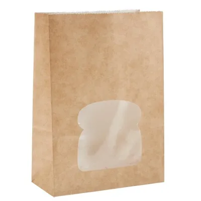 Produktbild von Colpac Recycelbare Sandwichtüten aus Papier mit Sichtfenster braun (250 Stück)