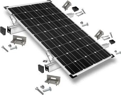 Produktbild von Befestigungskit mit Stehfalzklemmen für Schrägdachmontage 1 Solarpanel Rahmenhöhe 35mm